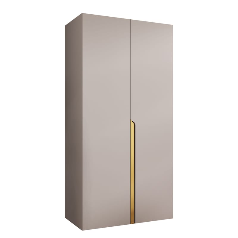 Milias Garderobeskab 100x202 cm, beige, guld