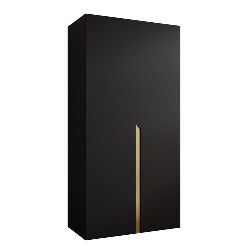 Milias Garderobeskab 100x202 cm, guld, sort