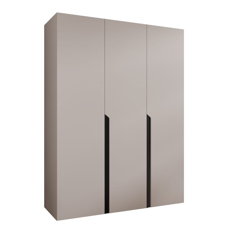 Milias Garderobeskab 150x202 cm - beige, sort - Opbevaring - Tøjopbevaring - Garderobeskabe - Garderobeskab & klædeskab