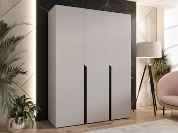 Milias Garderobeskab 150x202 cm - beige, sort - Opbevaring - Tøjopbevaring - Garderobeskabe - Garderobeskab & klædeskab