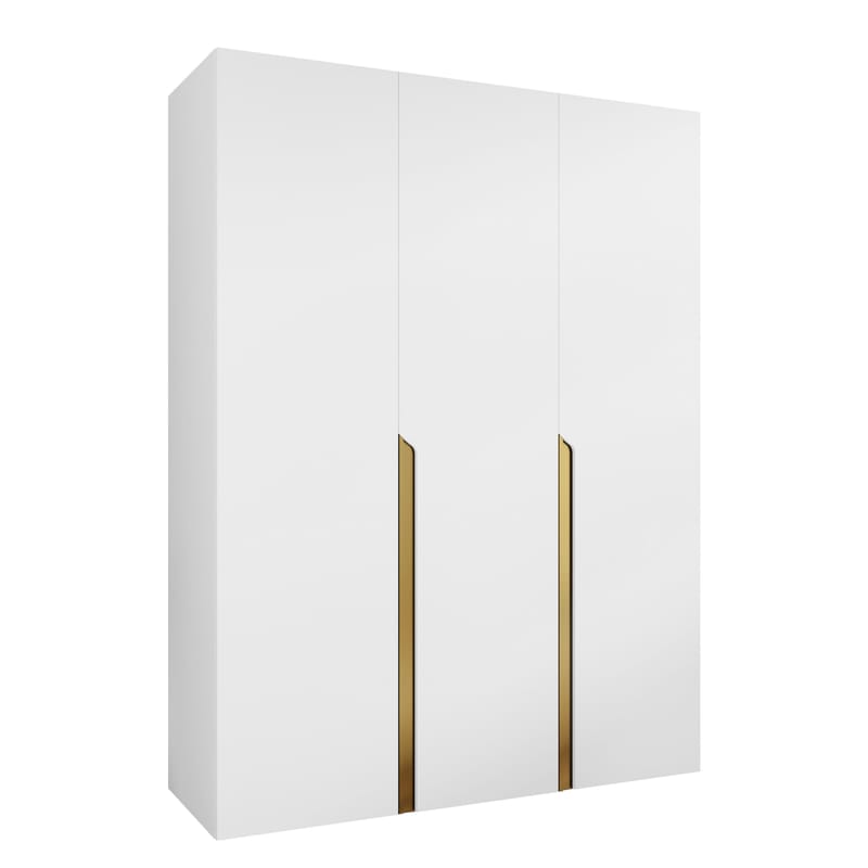 Milias Garderobeskab 150x202 cm, hvid, guld