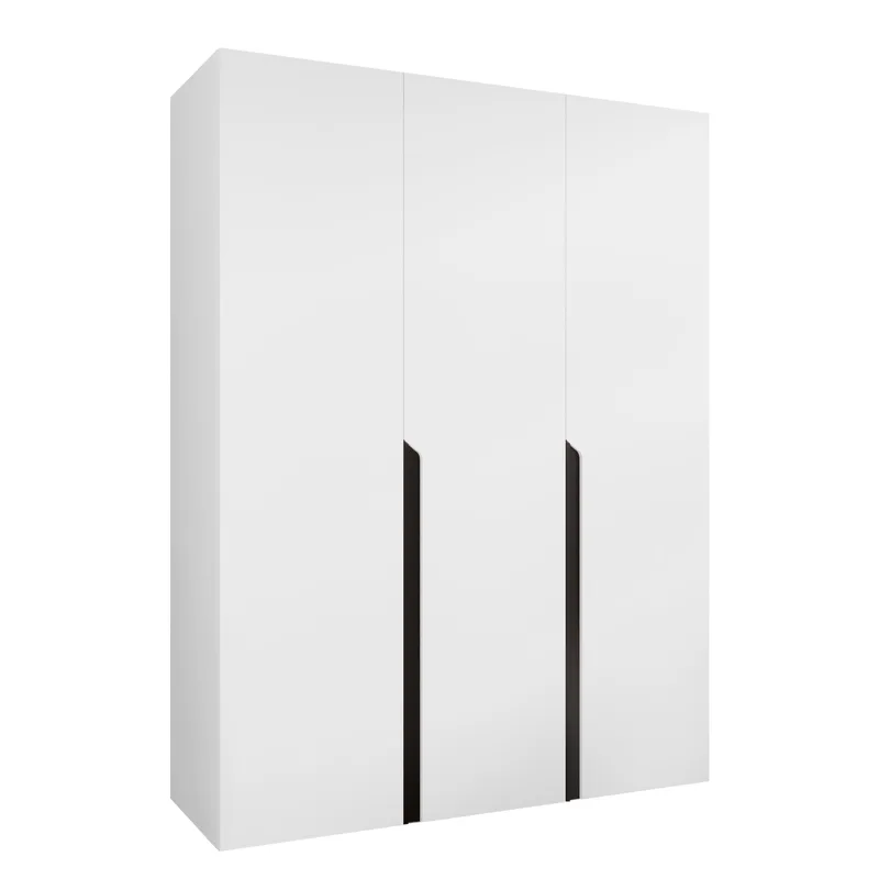 Milias Garderobeskab 150x202 cm - hvid, sort - Opbevaring - Tøjopbevaring - Garderobeskabe - Garderobeskab & klædeskab