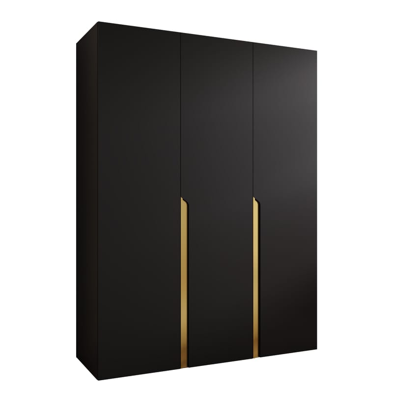 Milias Garderobeskab 150x202 cm, sort, guld