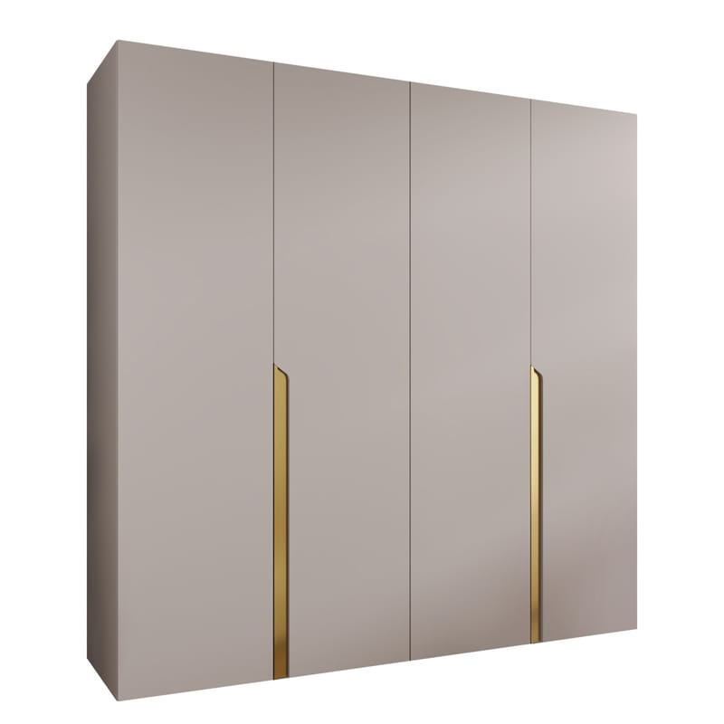 Milias Garderobeskab 200x202 cm - beige, guld - Opbevaring - Tøjopbevaring - Garderobeskabe - Garderobeskab & klædeskab
