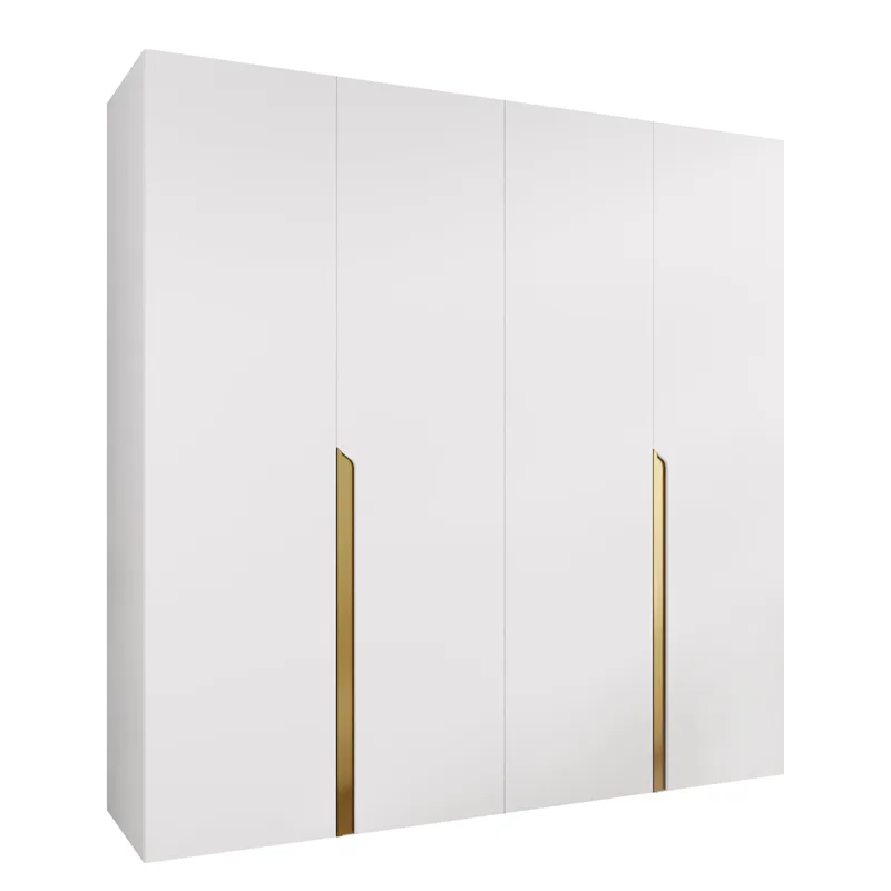 Milias Garderobeskab 200x202 cm, guld/hvid