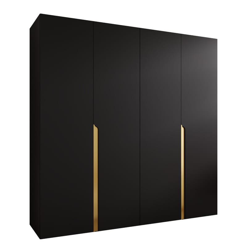 Milias Garderobeskab 200x202 cm, guld/sort