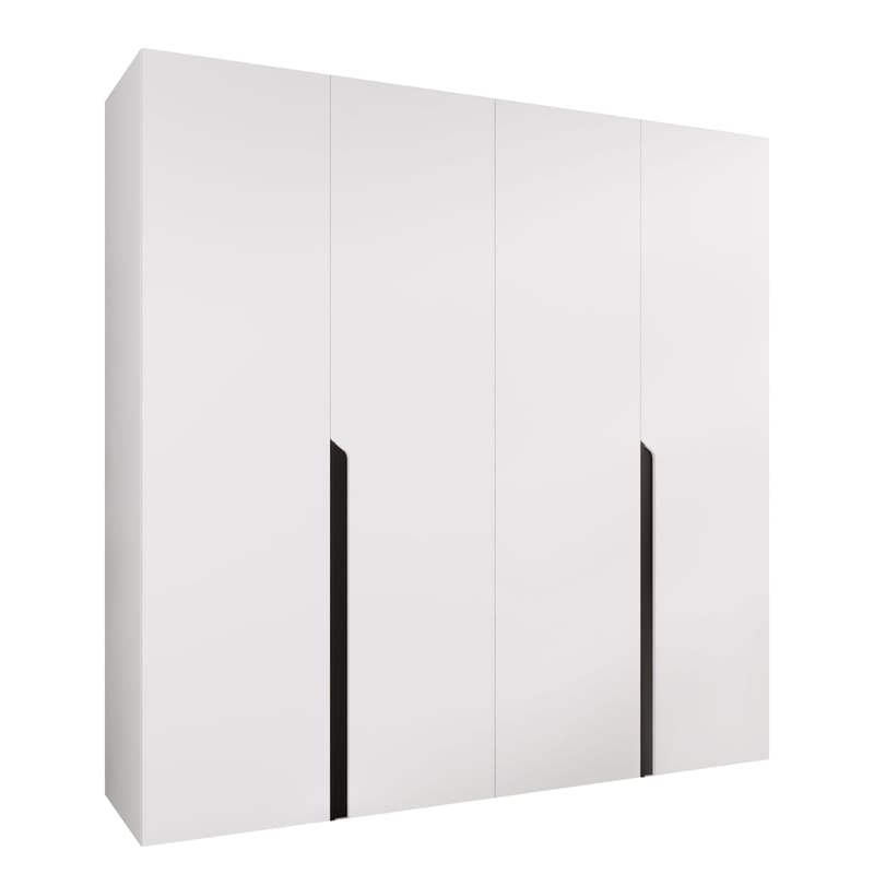 Milias Garderobeskab 200x202 cm, hvid, sort