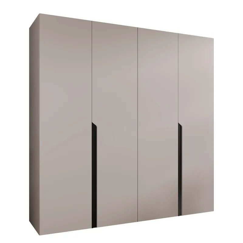 Milias Garderobeskab 200x202 cm, sort, beige