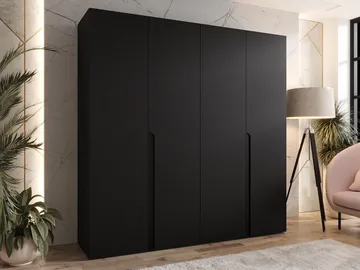 Milias Garderobeskab 200x202 cm - sort - Opbevaring - Tøjopbevaring - Garderobeskabe - Garderobeskab & klædeskab