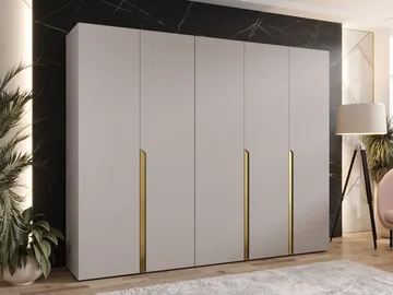 Milias Garderobeskab 250x202 cm - guld/beige - Opbevaring - Tøjopbevaring - Garderobeskabe - Garderobeskab & klædeskab