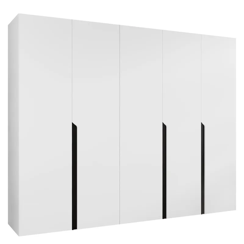 Milias Garderobeskab 250x202 cm, hvid, sort