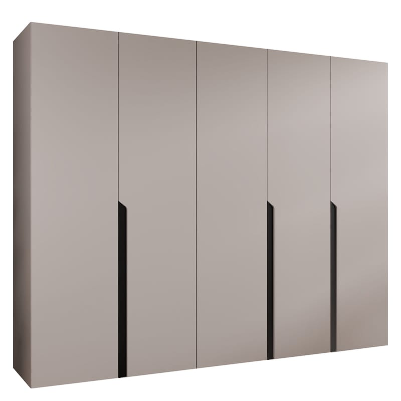 Milias Garderobeskab 250x202 cm - sort, beige - Opbevaring - Tøjopbevaring - Garderobeskabe - Garderobeskab & klædeskab