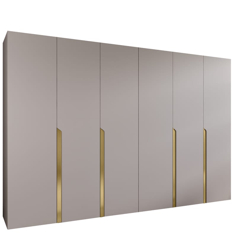 Milias Garderobeskab 300x202 cm, beige, guld
