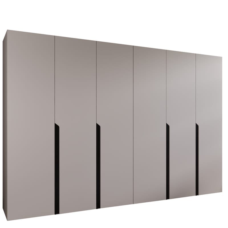 Milias Garderobeskab 300x202 cm - beige, sort - Opbevaring - Tøjopbevaring - Garderobeskabe - Garderobeskab & klædeskab