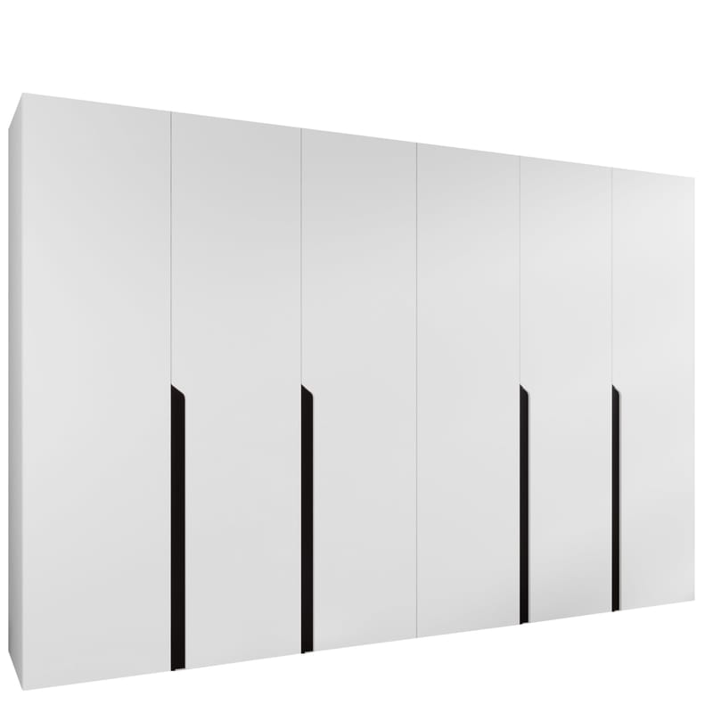 Milias Garderobeskab 300x202 cm - hvid, sort - Opbevaring - Tøjopbevaring - Garderobeskabe - Garderobeskab & klædeskab