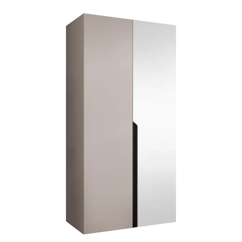 Milias Garderobeskab med spejl 100x202 cm, beige