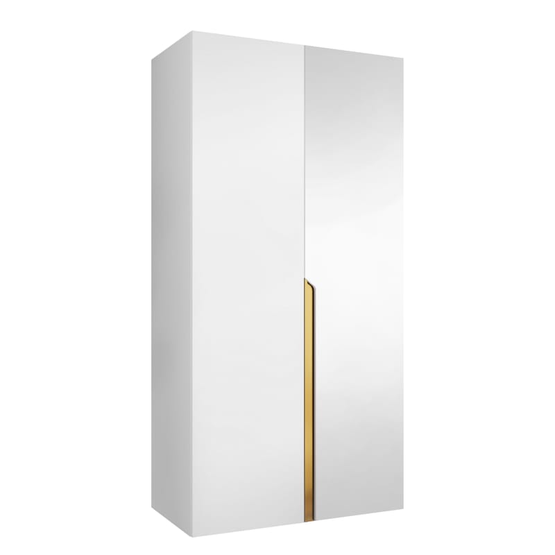 Milias Garderobeskab med spejl 100x202 cm - hvid - Opbevaring - Tøjopbevaring - Garderobeskabe