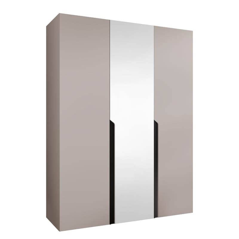 Milias Garderobeskab med spejl 150x202 cm, beige