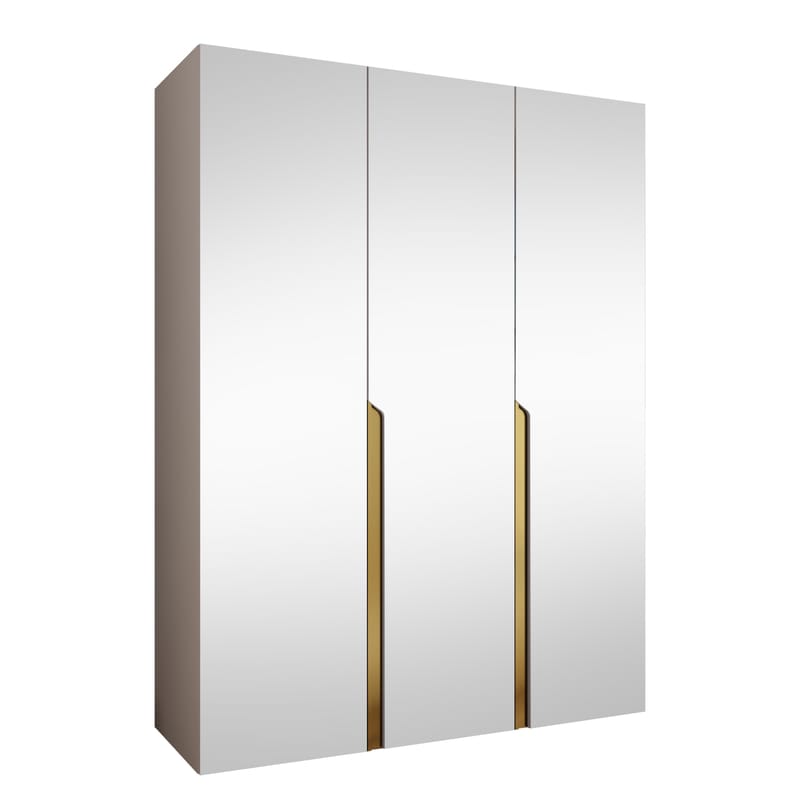 Milias Garderobeskab med spejl 150x202 cm, beige