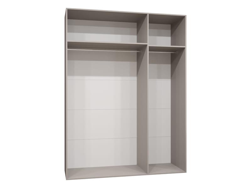 Milias Garderobeskab med spejl 150x202 cm - Guld, Beige - Opbevaring - Tøjopbevaring - Garderobeskabe