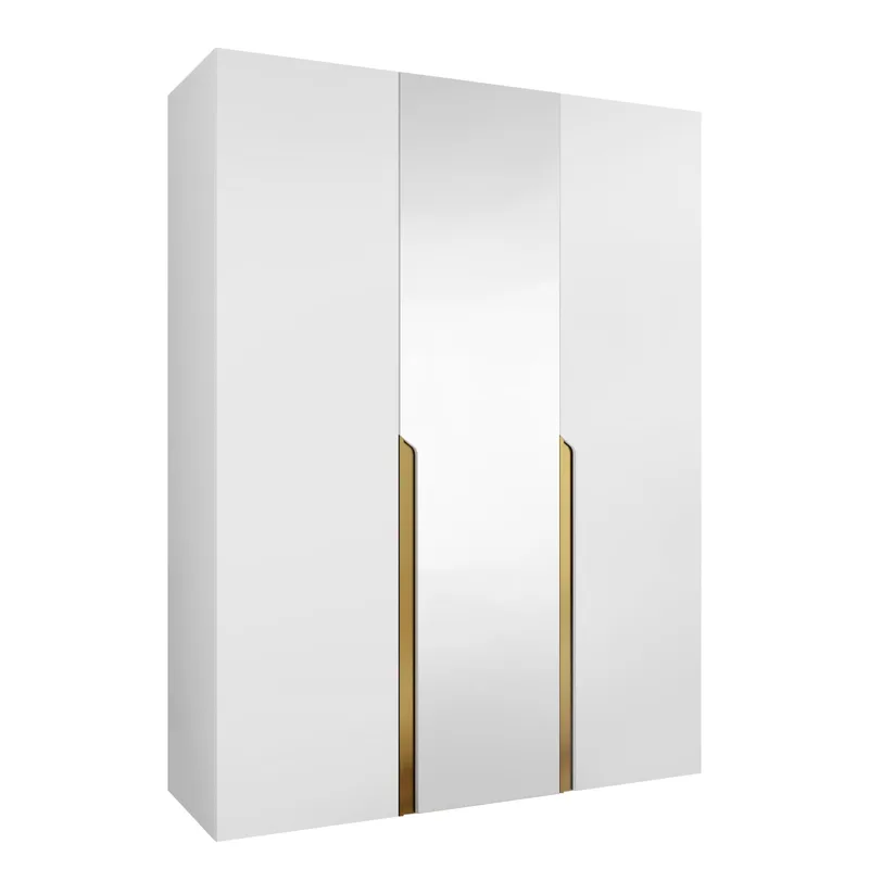 Milias Garderobeskab med spejl 150x202 cm, hvid