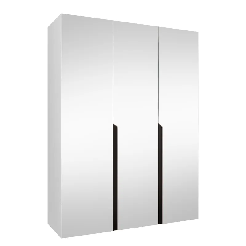 Milias Garderobeskab med spejl 150x202 cm, hvid