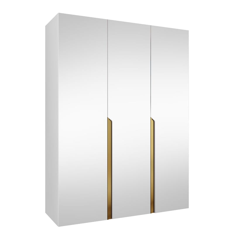 Milias Garderobeskab med spejl 150x202 cm - hvid - Opbevaring - Tøjopbevaring - Garderobeskabe
