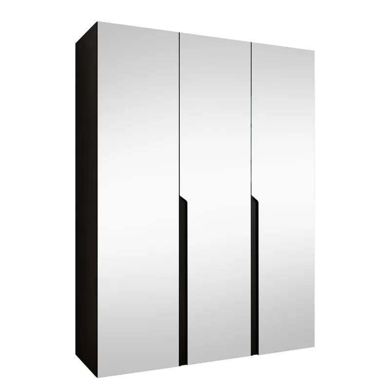 Milias Garderobeskab med spejl 150x202 cm, sort