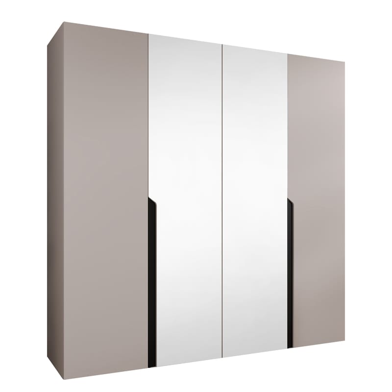 Milias Garderobeskab med spejl 200x202 cm, beige