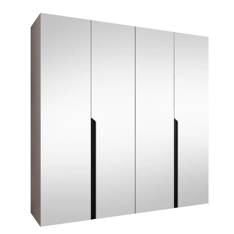 Milias Garderobeskab med spejl 200x202 cm, beige