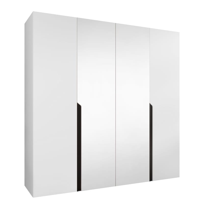 Milias Garderobeskab med spejl 200x202 cm, hvid