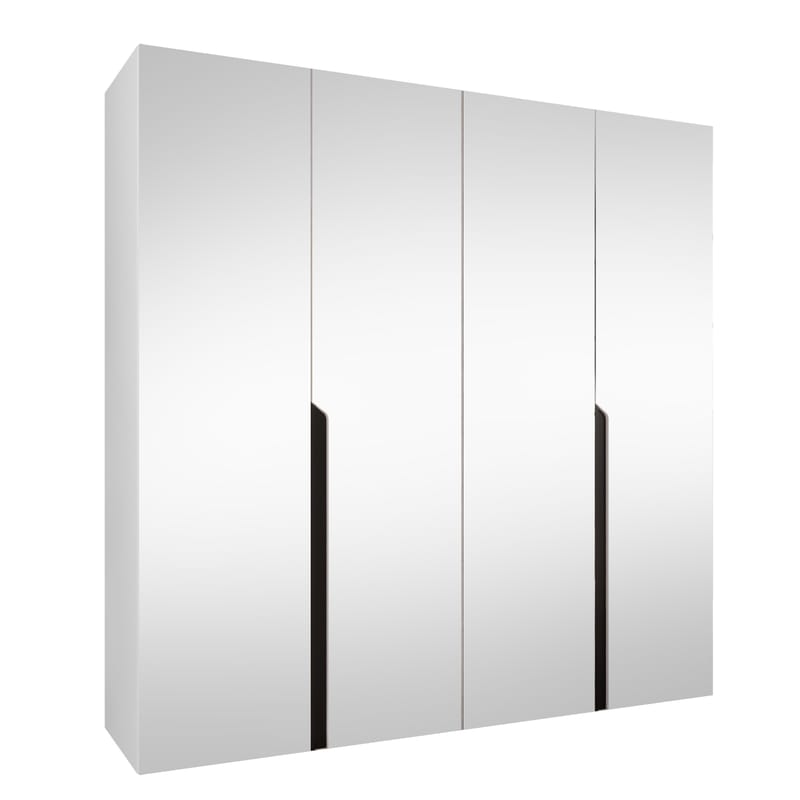Milias Garderobeskab med spejl 200x202 cm - hvid - Opbevaring - Tøjopbevaring - Garderobeskabe - Garderobeskab & klædeskab