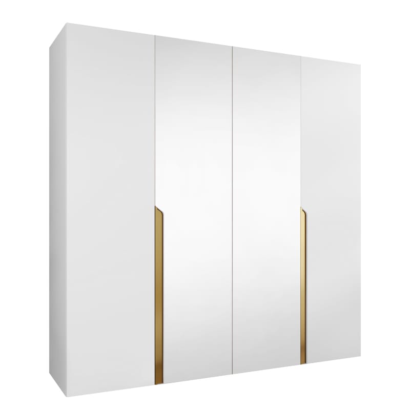 Milias Garderobeskab med spejl 200x202 cm - hvid - Opbevaring - Tøjopbevaring - Garderobeskabe