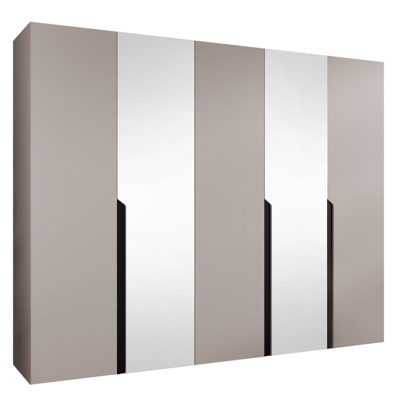 Milias Garderobeskab med spejl 250x202 cm, beige