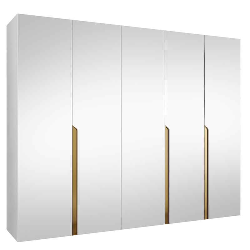 Milias Garderobeskab med spejl 250x202 cm, hvid