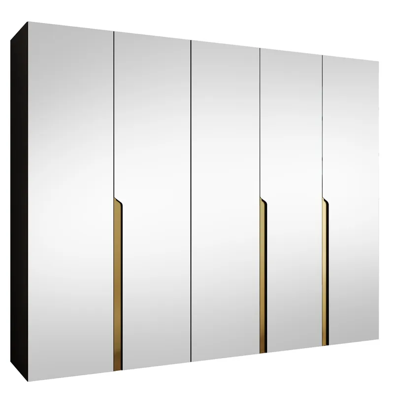 Milias Garderobeskab med spejl 250x202 cm, sort