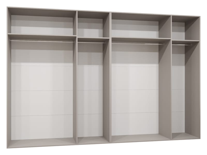 Milias Garderobeskab med spejl 300x202 cm - beige - Opbevaring - Tøjopbevaring - Garderobeskabe