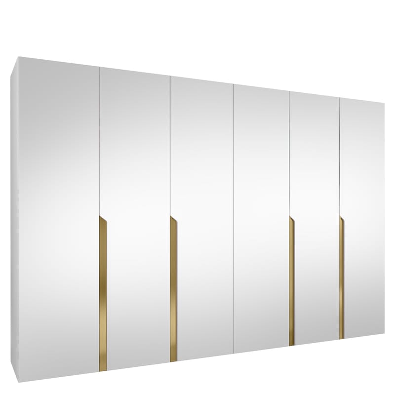 Milias Garderobeskab med spejl 300x202 cm, hvid