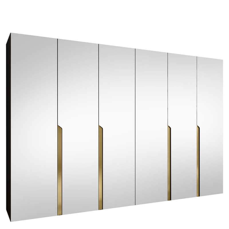 Milias Garderobeskab med spejl 300x202 cm, sort