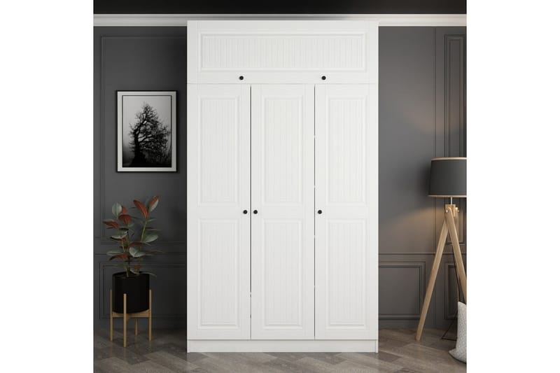 Minar Garderobe 135 cm, Hvid