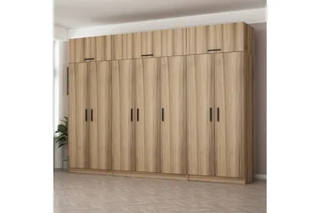 Minar Garderobe 315x235 cm - Valnød - Opbevaring - Tøjopbevaring - Garderobeskabe