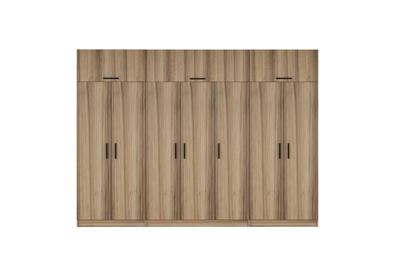 Minar Garderobe 315x235 cm - Valnød - Opbevaring - Tøjopbevaring - Garderobeskabe