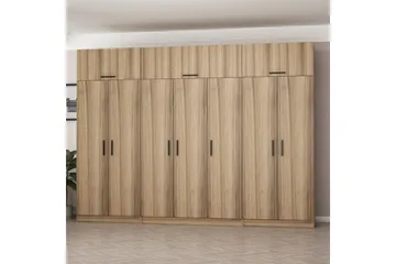 Minar Garderobe 315x235 cm - Valnød - Opbevaring - Tøjopbevaring - Garderobeskabe