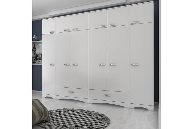 Miralis Garderobesskåp 245x226 cm - Hvid - Opbevaring - Tøjopbevaring - Garderobeskabe - Garderobeskab & klædeskab