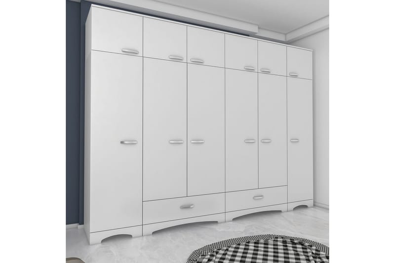 Miralis Garderobesskåp 245x226 cm - Hvid - Opbevaring - Tøjopbevaring - Garderobeskabe - Garderobeskab & klædeskab
