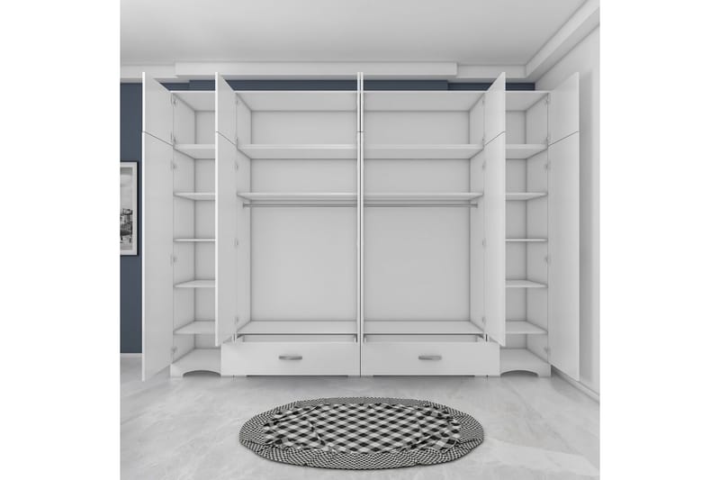 Miralis Garderobesskåp 245x226 cm - Hvid - Opbevaring - Tøjopbevaring - Garderobeskabe - Garderobeskab & klædeskab