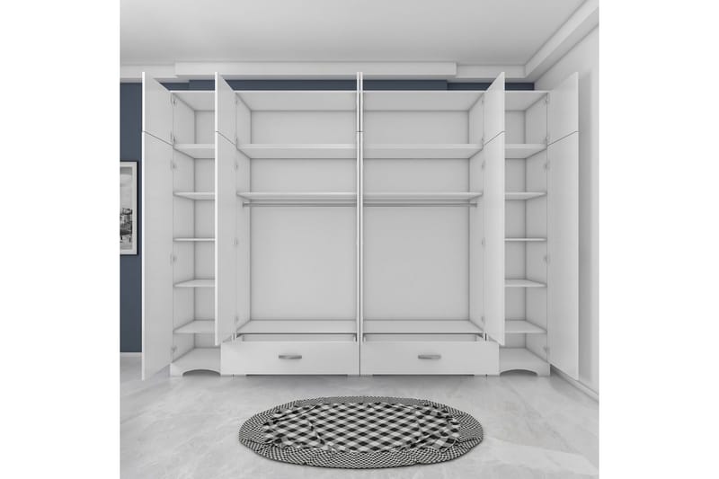 Miralis Garderobesskåp 245x226 cm - Hvid - Opbevaring - Tøjopbevaring - Garderobeskabe - Garderobeskab & klædeskab