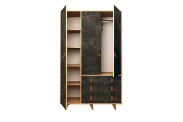 Mod design garderobe - Grå / træ - Opbevaring - Tøjopbevaring - Garderobeskabe