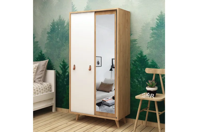 Mod Design garderobe Spejl - Træ / hvid - Opbevaring - Tøjopbevaring - Garderobeskabe