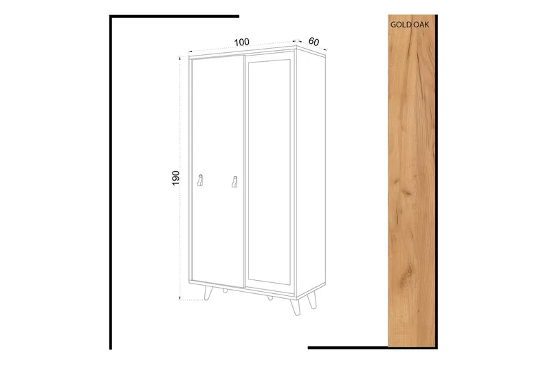 Mod Design garderobe Spejl - Træ / hvid - Opbevaring - Tøjopbevaring - Garderobeskabe